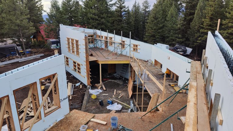 ICF foundation walls from above